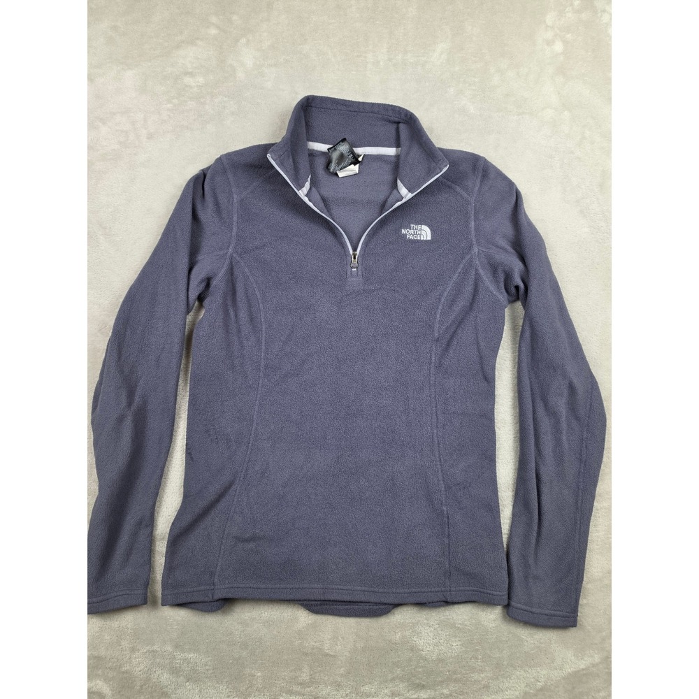 The North Face Fleece Pullover Sweater Womens M Purple 1/4 Zip Long Sleeve